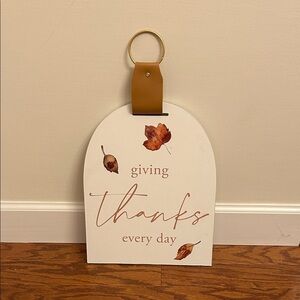 Thanksgiving Wall Decor with Leather Strap